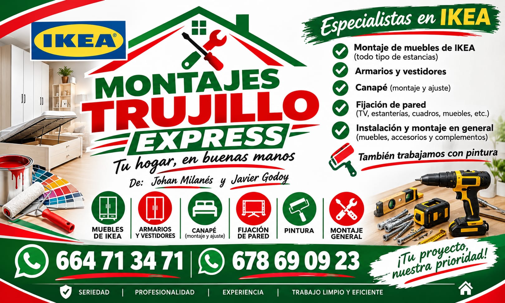 Anuncio de Montajes Trujillo Express y sus servicios